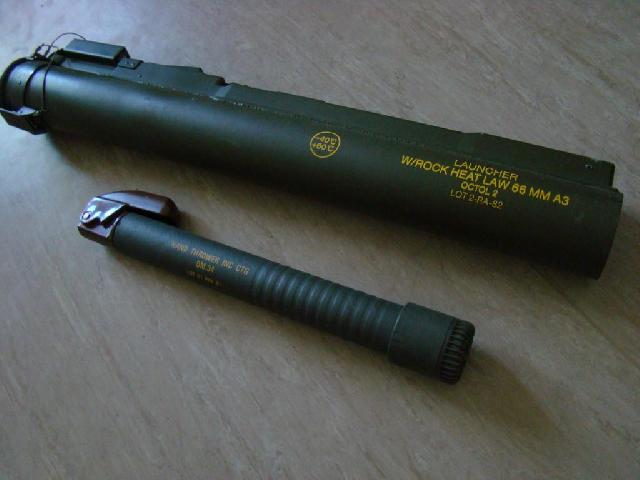 The DM34 compared to an M72 LAW